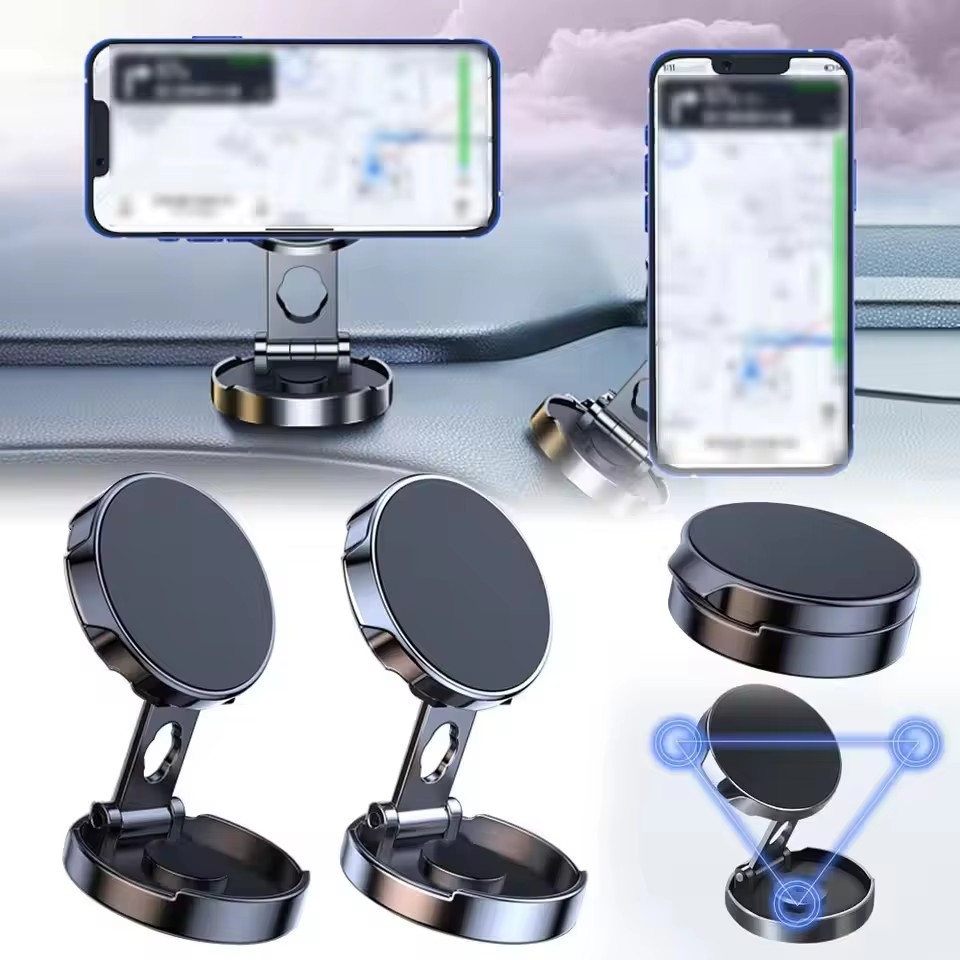 Useful Electronic Gadgets - Supporto magnetico pieghevole rotondo per auto,